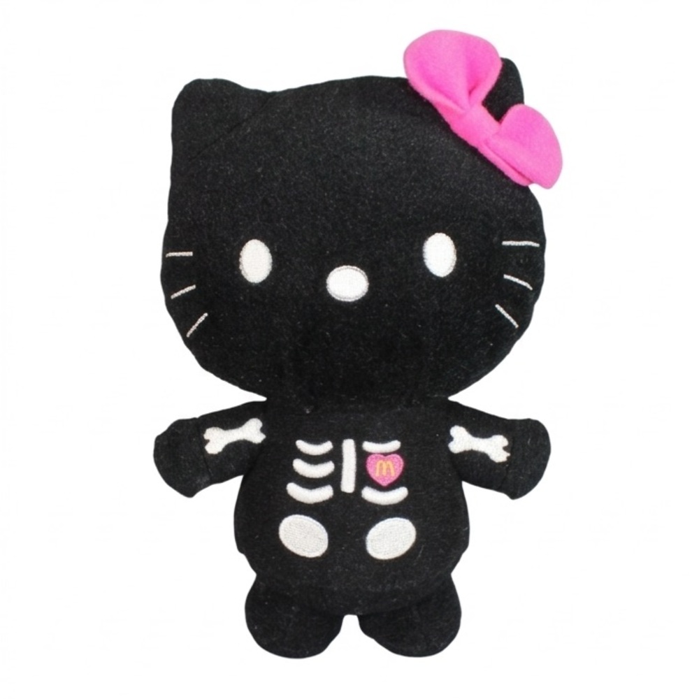 New❤️ Macdonald’s Happy Meal Toy Hello Kitty Black Singing Bone Plush